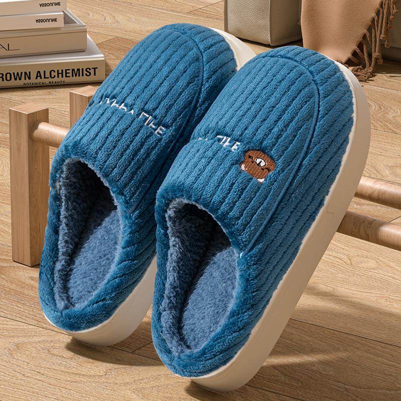 。棉拖鞋男款秋冬季2025新款室内家居防滑居家用加绒毛毛棉拖男士