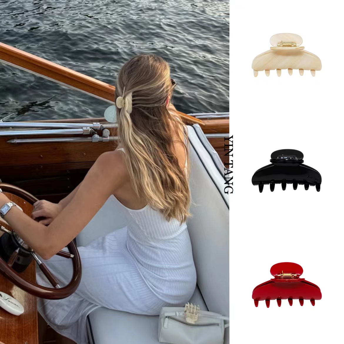 ins抓夹emijay醋酸肯豆同款