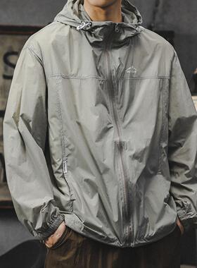 夏季薄款防晒服男女连帽户外冰丝衣服美式宽松透气防紫外线UPF50