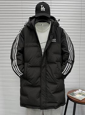 2025冬季新款羽绒服男士中长款宽松青年大码加肥加大胖子保暖外套