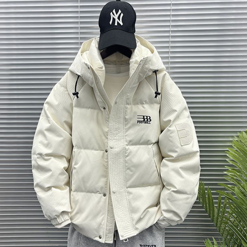 白色羽绒服男款冬季保暖潮牌百搭oversize休闲白鸭绒男士加厚连帽