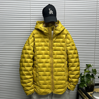 oversize连帽排骨羽绒服男士冬季装大码青少年轻薄90白鸭绒外套潮