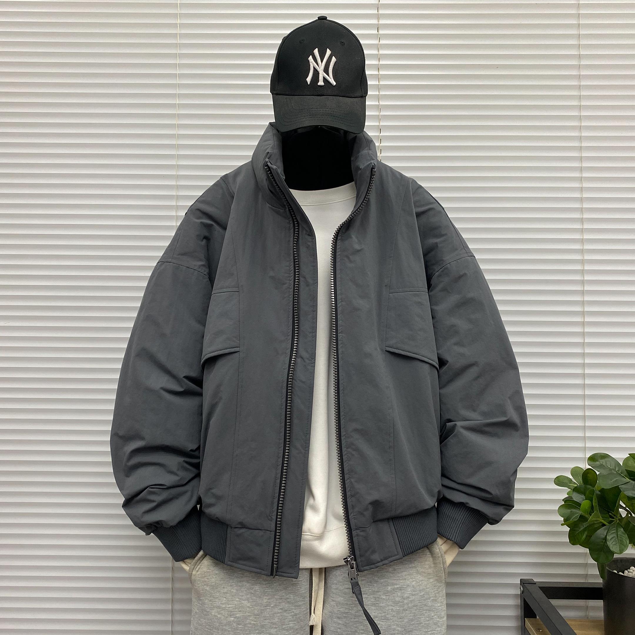 无帽立领软壳羽绒上衣服男士冬季装大码工装90白鸭绒保暖羽绒外套