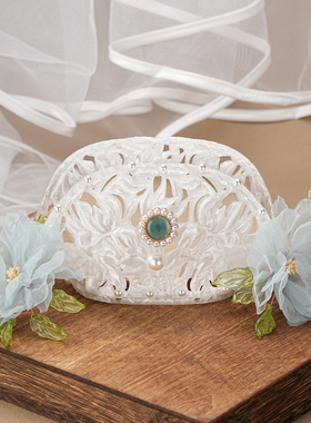 《蝶梦》宋制发冠头饰蓝色芍药花 汉服配饰发饰3d打印仙气发冠