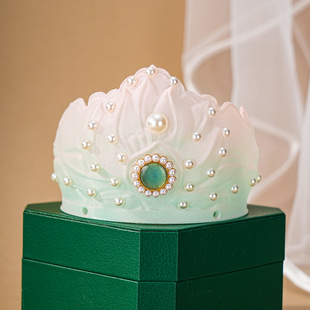 《莲笙》宋制发冠头饰 汉服配饰发饰3d打印仙气莲花发冠