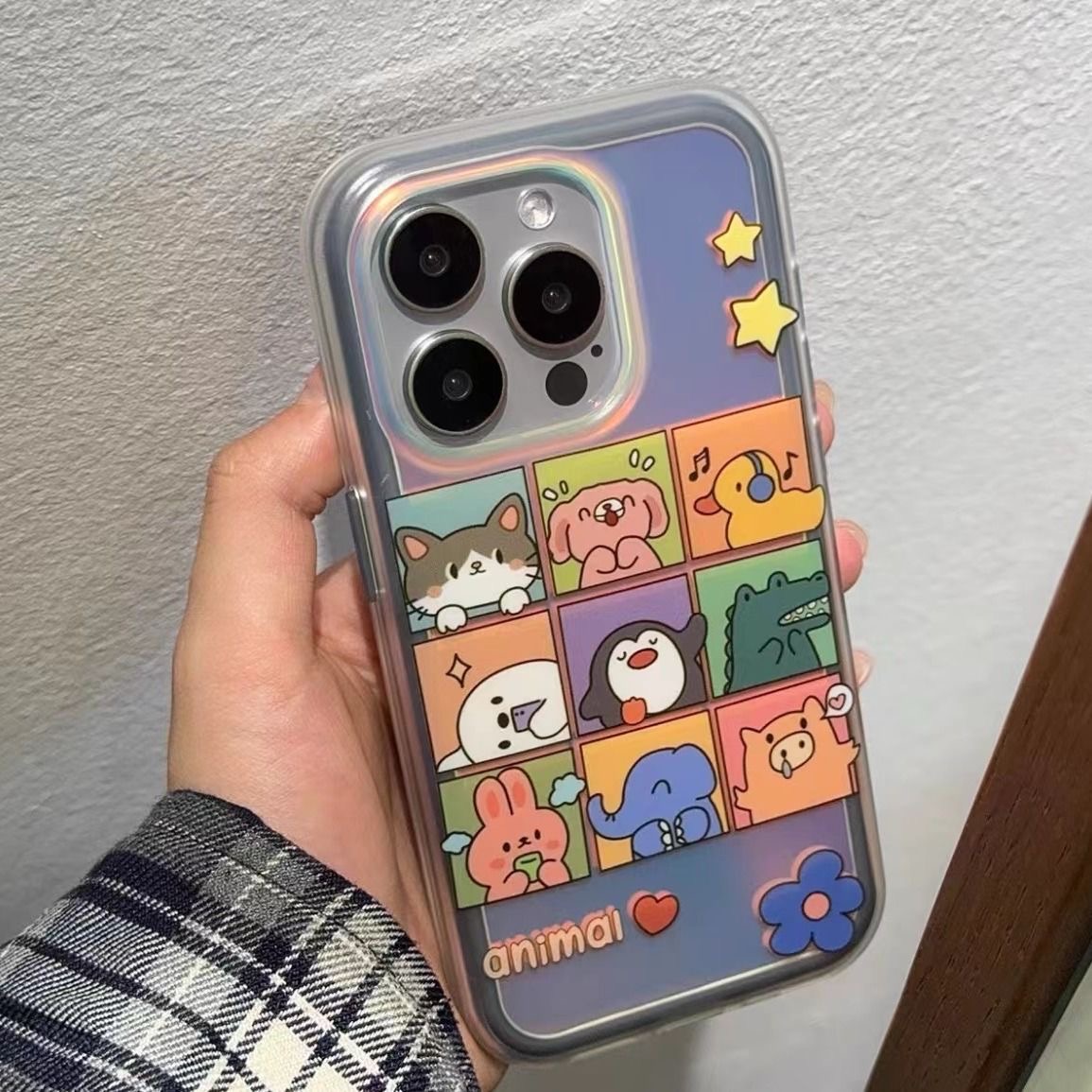 二合一适用苹果16Promax手机壳iPhone 15九宫格动物园磨砂可爱卡通14Pro防摔保护套