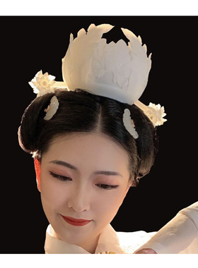 牡丹汉服配饰树脂发冠