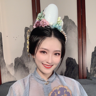 良造坊山口冠原创设计仿玉汉服配饰宋制3D打印古风发饰光敏树脂