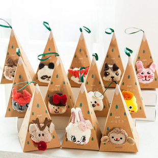 带盒圣诞袜秋冬珊瑚绒加厚保暖立体动物女袜子圣诞盒装 礼品地板袜