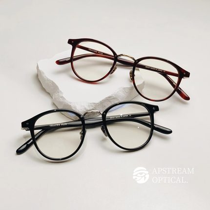 yellows plus betty日系中金工复古小圆框镜架纯钛进口板材眼镜框