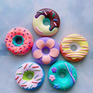 儿童创意diy涂色玩具马卡龙甜甜圈石膏娃娃涂鸦绘画三丽鸥甜甜圈