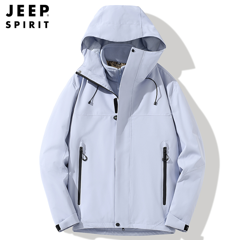 JEEP吉普冲锋衣女秋冬季三合一可拆卸男外套情侣款三防户外服定制