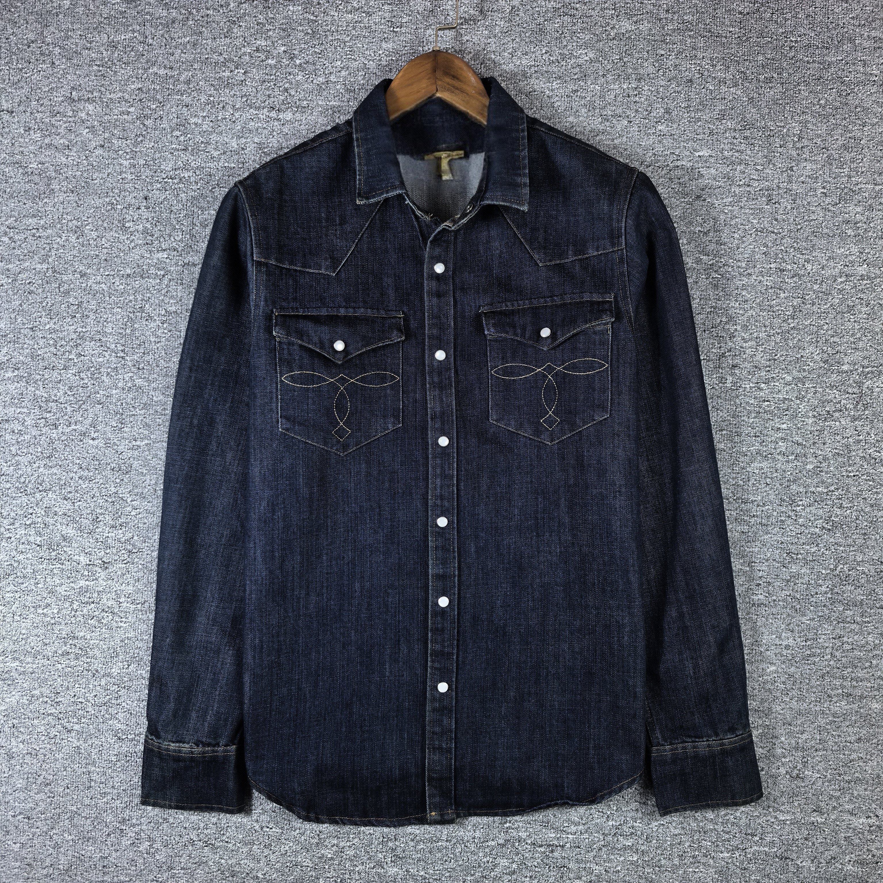 美式复古牛仔衬衫 西部水洗刺绣 宽松衬衫外套