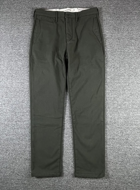 特 复古水洗男士加绒保暖直筒工装裤 休闲裤军绿色多口袋