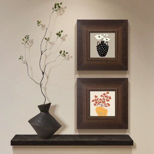 中古风实木相框空框摆台正方形油画框挂墙复古油画装裱外框定制框