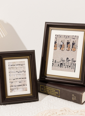 美式复古相框摆台照片加打印画框a3拼图框A4油画装饰框挂墙定制