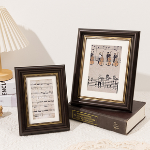 美式复古相框摆台照片加打印画框a3拼图框A4油画装饰框挂墙定制