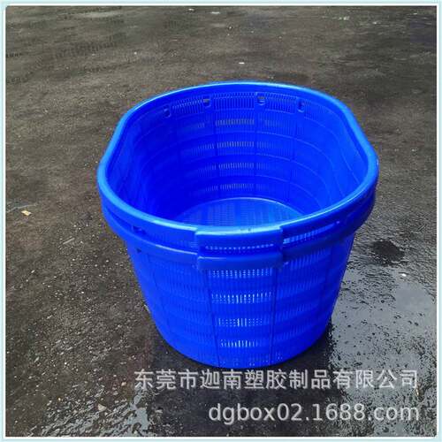 新料可穿绳套叠密眼周转筐带提手农园果筐塑料萝海鲜收纳塑料筐