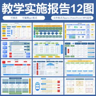 教学实施报告十二图PPT模板教学能力大赛教案模板实施报告ppt图