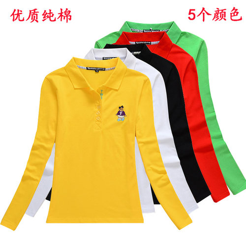 春秋款女高尔夫长袖polo衫