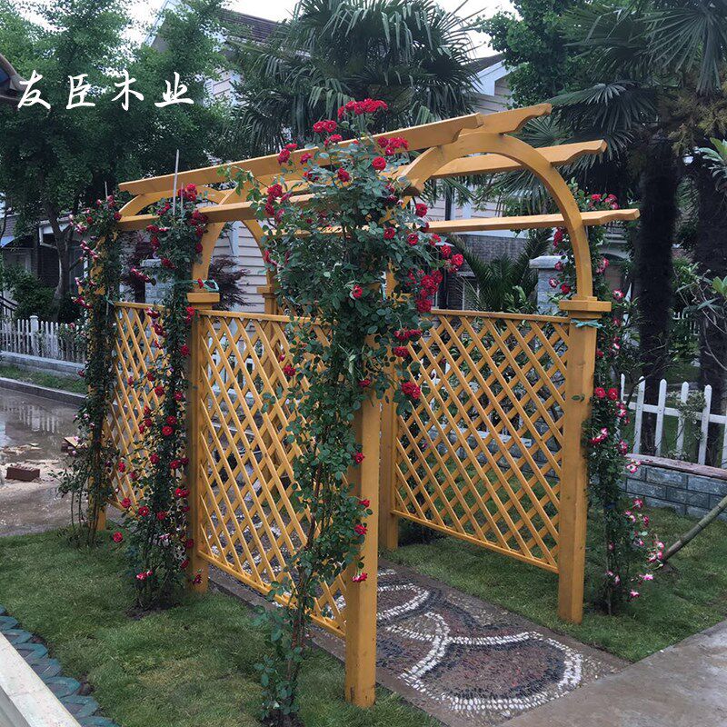 户外庭院木拱门花园防腐木花架院子装饰爬藤架碳化木拱形门花架|ruв категории доставка цветов/цветок моделирования/растения садоводства, свадебные цветы макет, цветы арки - от Buy2taobao.com для оказания профессиональной услуги покупки агента Taobao