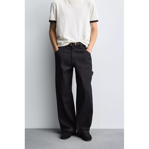 宽松直筒休闲口袋木土牛仔裤时尚