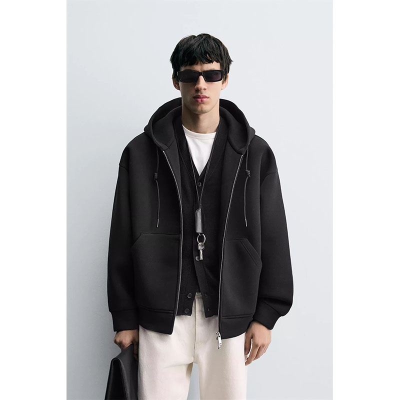 科技面料连帽卫衣宽松抽绳外套