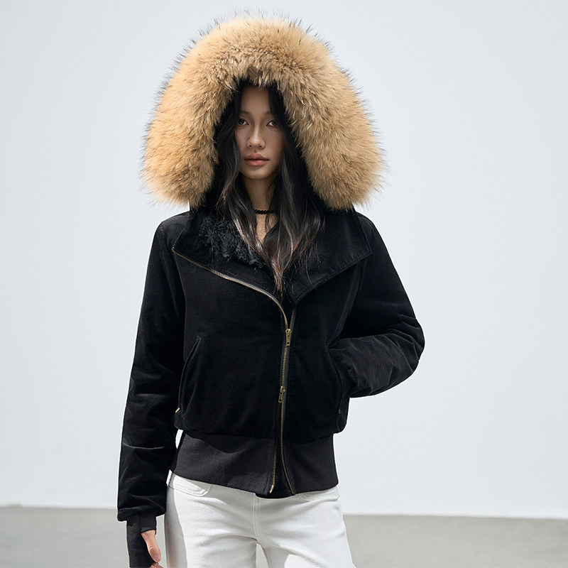 2025冬季新款女休闲百搭毛领