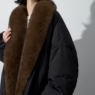 加厚外套 女进口狐狸毛领百搭鹅绒派克服宽松保暖短款 2025冬季 新款