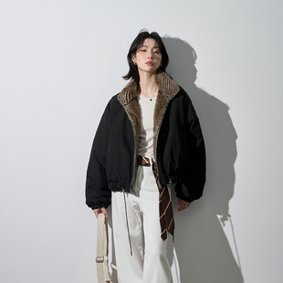 百搭宽松皮草派克外套 女进口青根貂双面貂皮大衣短款 2025冬季 新款