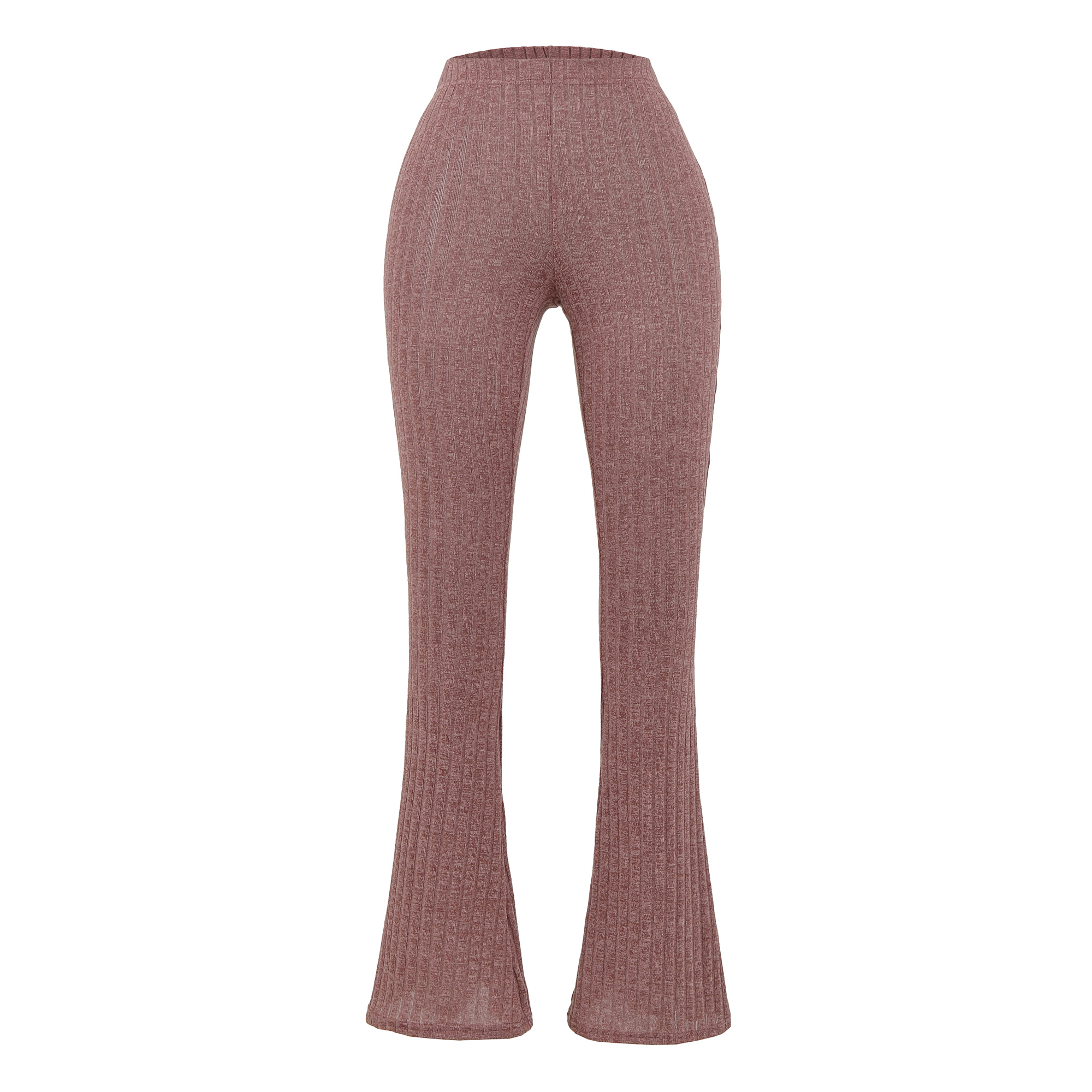 包邮美式辣妹修身显瘦健身提臀针织喇叭裤女百搭花纱运动休闲长裤