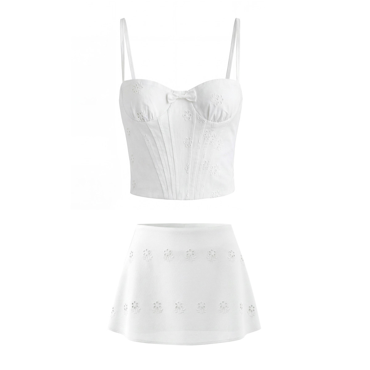 包邮欧美花朵刺绣蝴蝶结收腰短款吊带背心+防走光低腰短裙套装女,女装/女士精品,时尚套装,淘宝优惠券,粉丝福利购,淘宝优惠卷