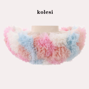 蓬蓬裙女童tutu裙公主裙加蓬突突裙儿童突突半身裙软纱裙撑洋气秋