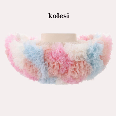 蓬蓬裙女童tutu裙公主裙加蓬突突裙儿童突突半身裙软纱裙撑洋气秋