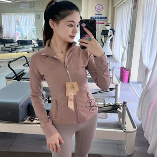 修身 lulu 跑步健身休闲夹克 vibration女瑜伽外套 瑜伽服 Yarn