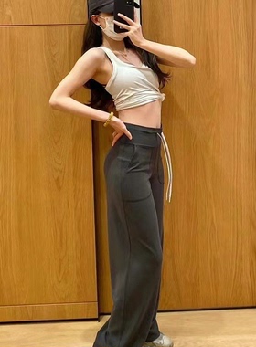 uarun新款阔腿瑜伽裤女健身瑜伽女神长裤 休闲提臀弹力运动阔腿裤