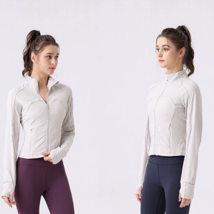 秋季新品罗纹女士短款ADAPTED STATE拉链开衫修身立领运动夹克