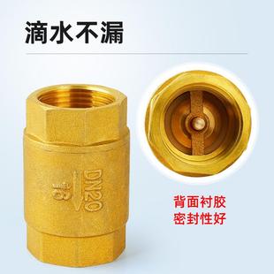 止回阀4分6分内丝加厚自来水管道防反水逆止阀弹簧单向阀 全铜立式