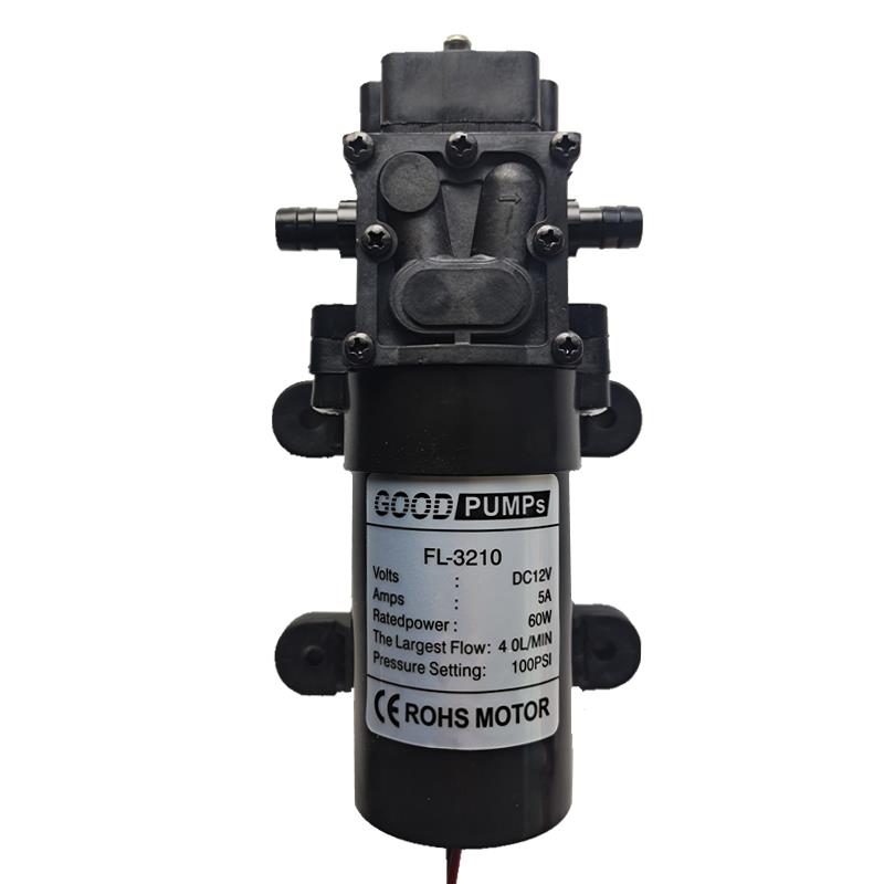 6V12V48V18V电动喷雾器泵24V60W4L回流隔膜泵4分泵直流螺纹泵