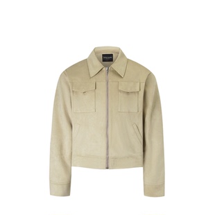 型 RCTNCLUB 短宽Boxy版 正肩麂皮绒翻领夹克外套 挺阔干练