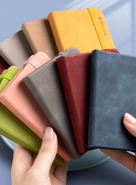 a7皮面小笔记本随身口袋本迷你便携式简约随手记备忘录小号软皮记事本商务记录日记本办公小本子