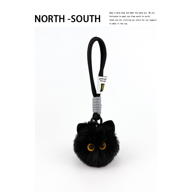 可爱毛绒小黑猫背包包挂件公仔车钥匙扣创意书包挂饰女高级感礼物