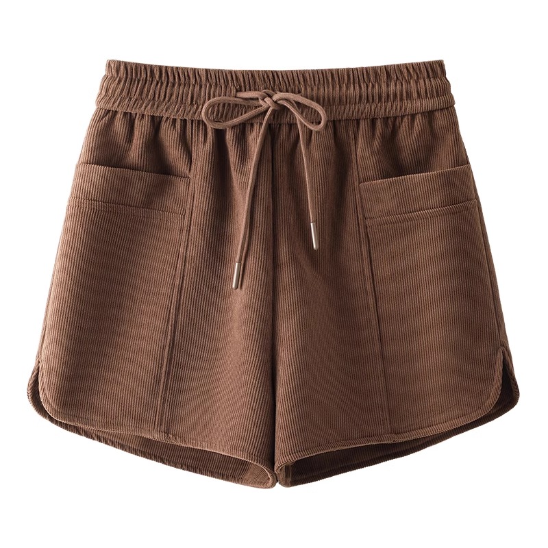 鹿皮绒短裤女2025新款秋冬