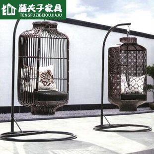 室外休闲阳台吊篮秋千花园庭院铁艺吊床室外露天家用铁艺摇椅家具