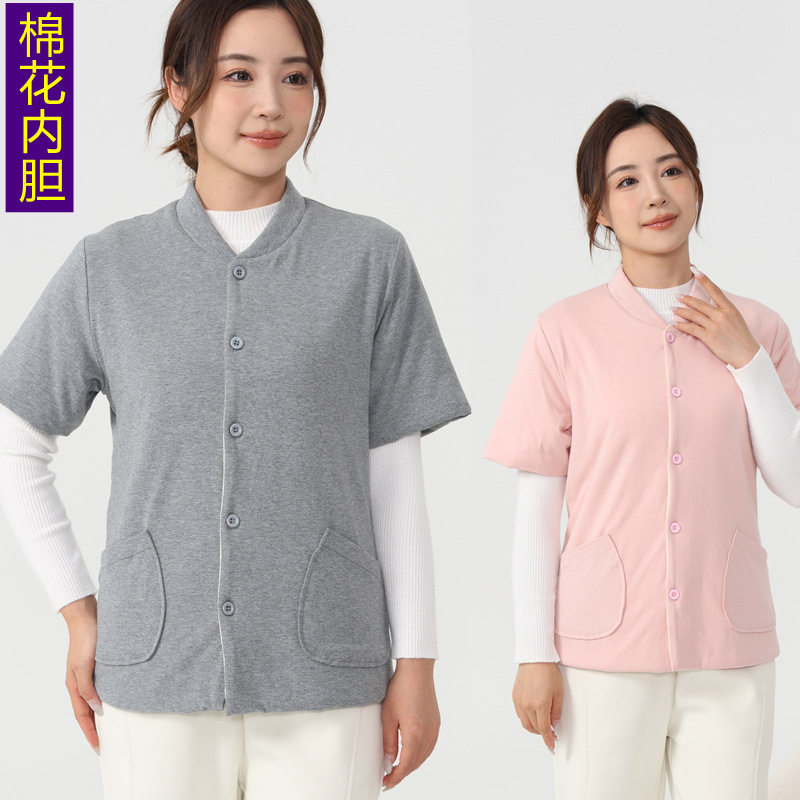 空调房妈妈全棉短袖保暖棉服