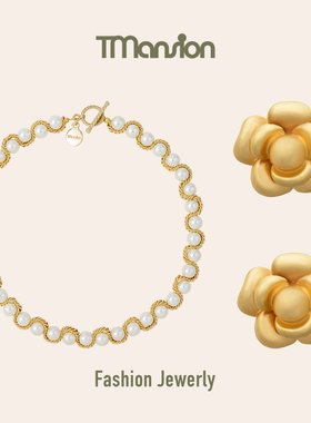 山茶花短项链耳环套装