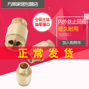 加厚全铜内外丝止回阀水管水表止逆阀弹簧单向阀立式4分6分1寸