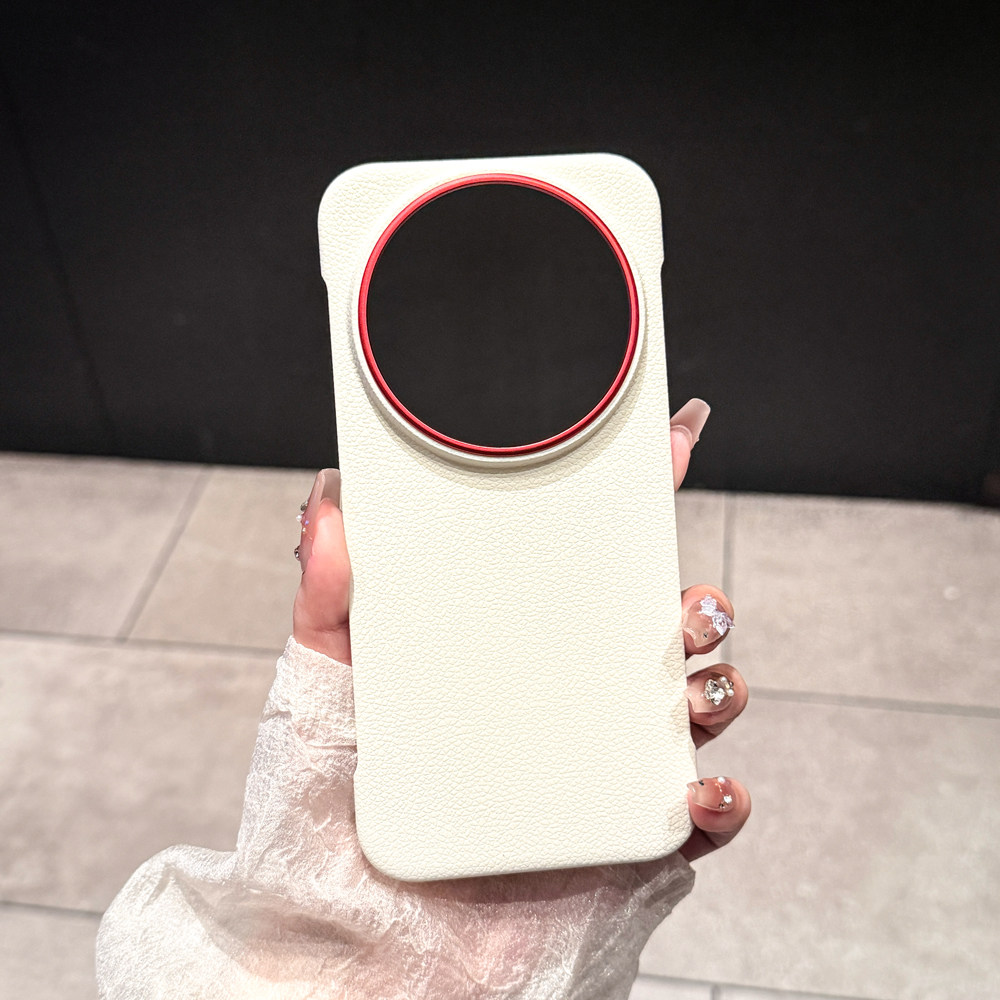 适用于小米17UItra无边框手机壳荔枝纹小米17pro超薄无边框Xiaomi15高级感时尚抗指纹小米14pro情侣时尚外壳