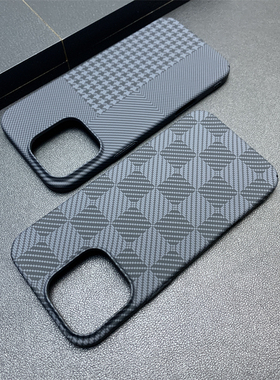 超薄碳纤维纹适用于iPhone16promax手机壳苹果15promax水印工艺凯夫拉纹14pro超薄13创意个性ip16情侣