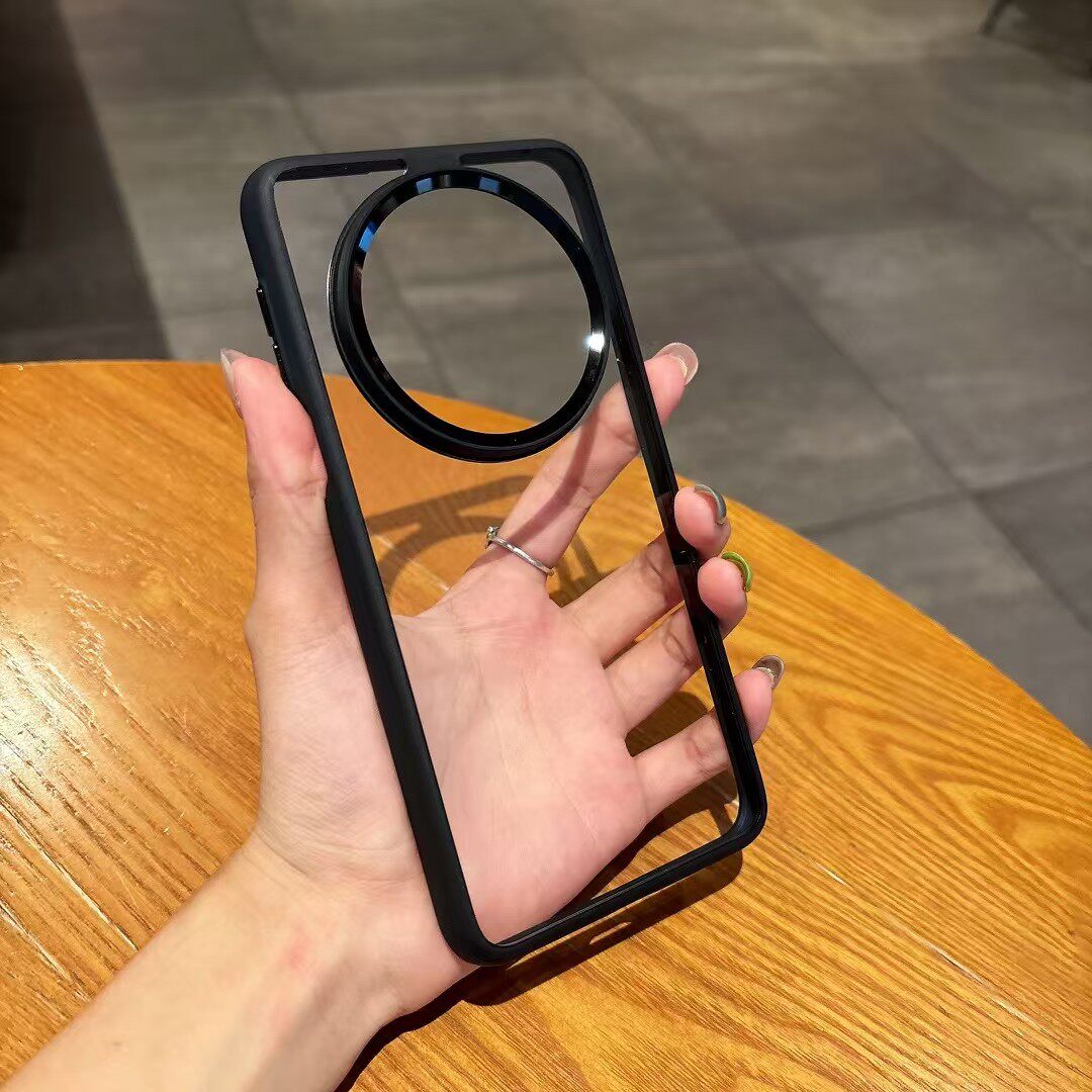 适用于华为mate80pro手机壳高级感金属镜头框mate70pro+亚克力透明背板不发黄mate60pro简约男女手机壳防摔